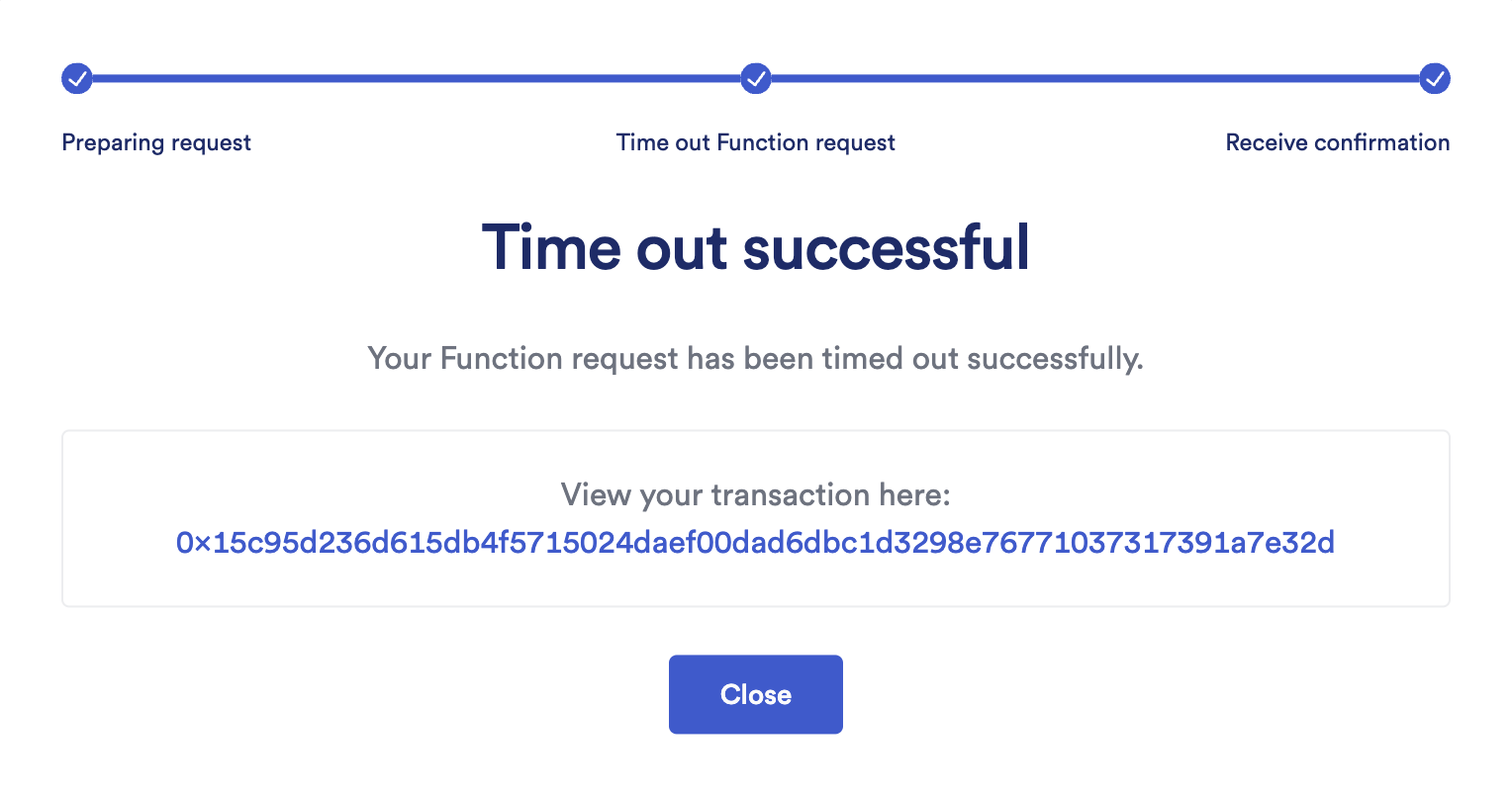 Timeout transaction confirmation